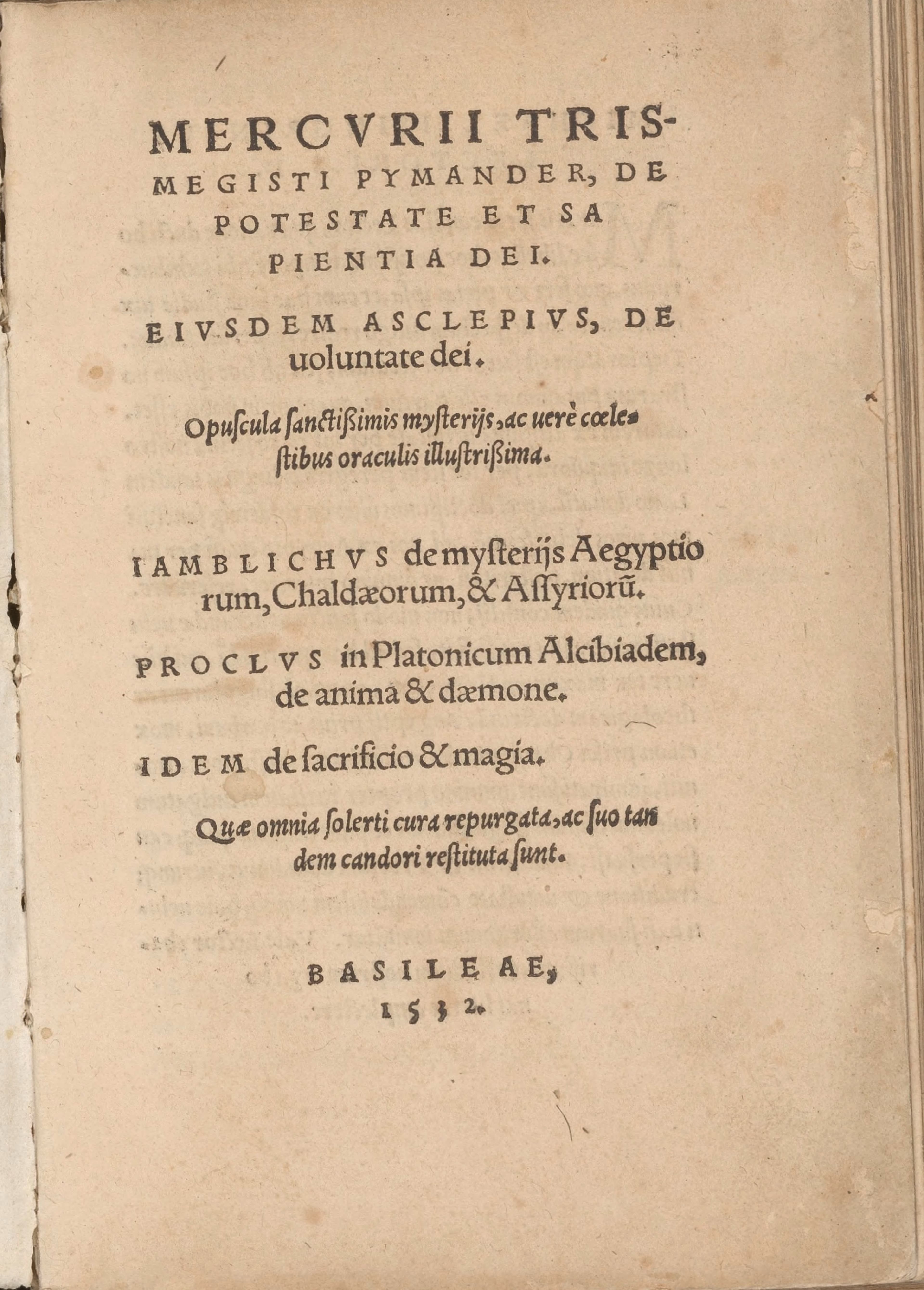 Pymander, de potestate et sapientia Dei