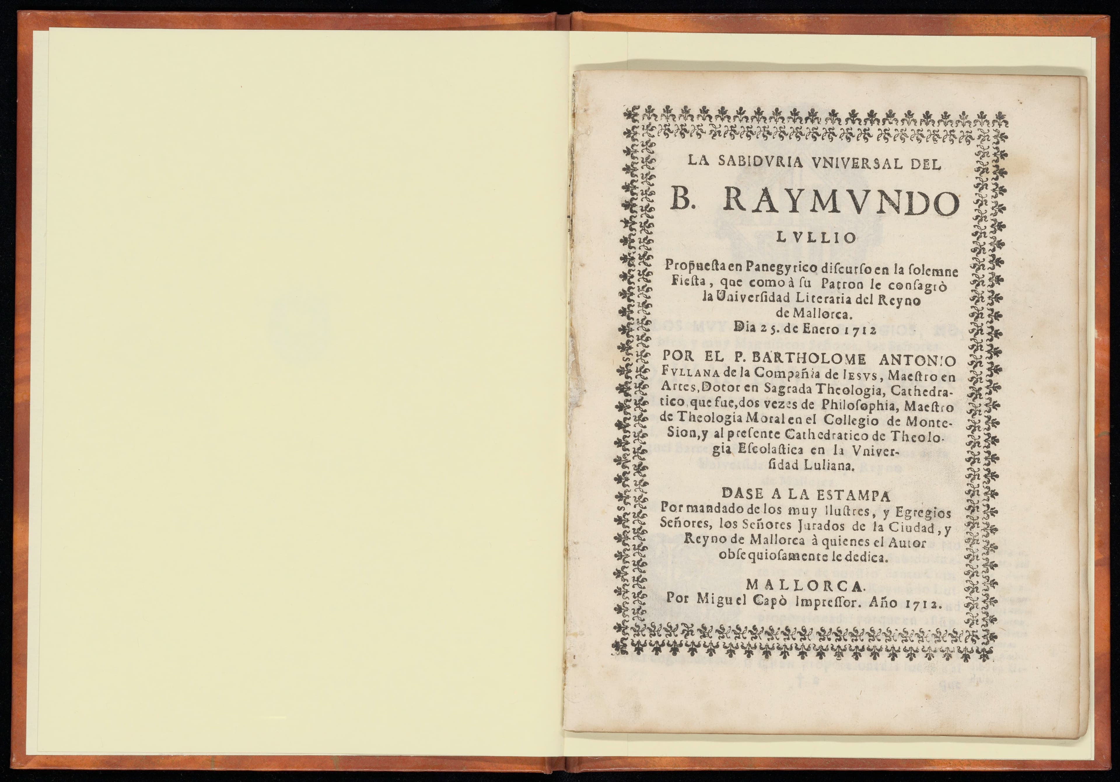 La sabiduria universal del Raymundo Lullio