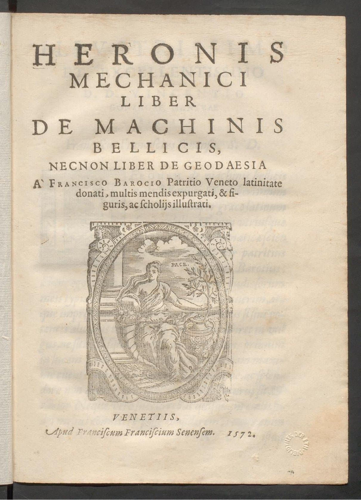 Heronis mechanici liber de machinis bellicis, necnon liber de geodaesia