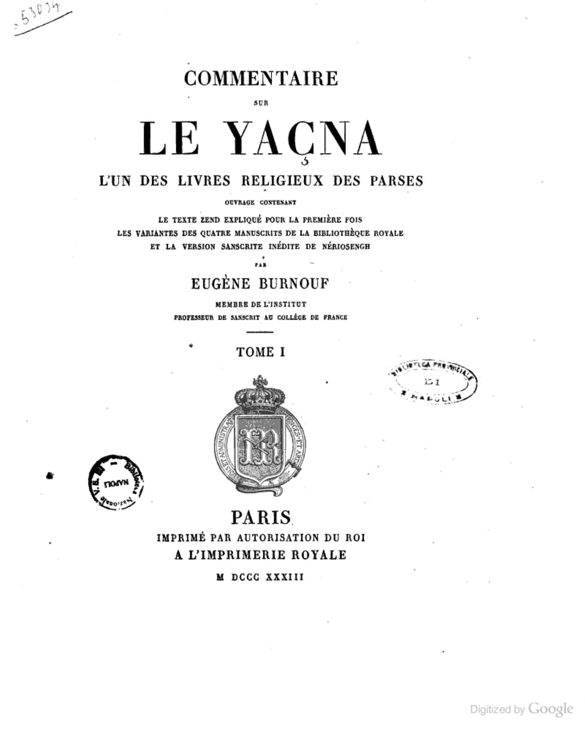 Commentaire sur le Yaçna