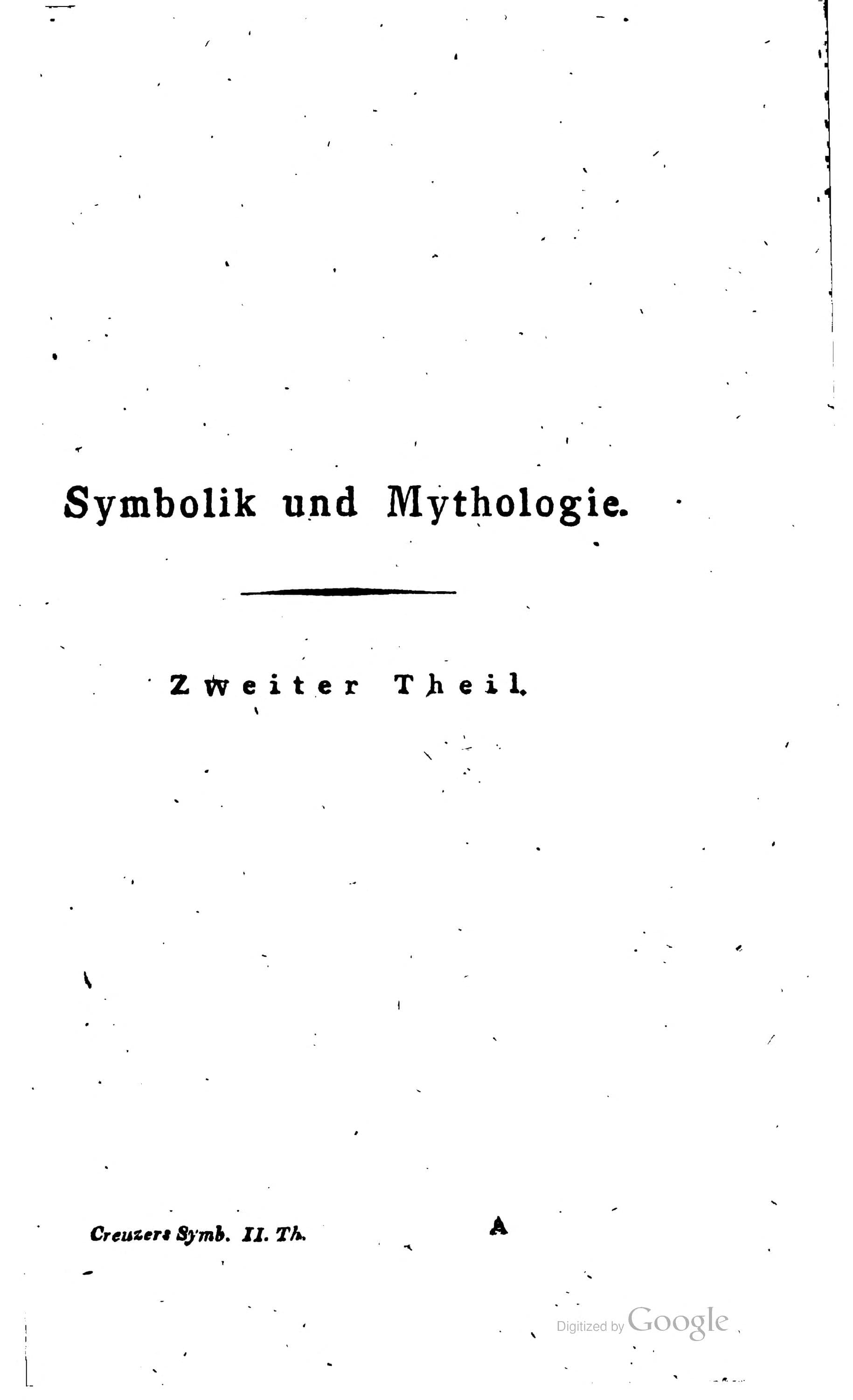 Symbolism and Mythology of Ancient Peoples, Especially the Greeks