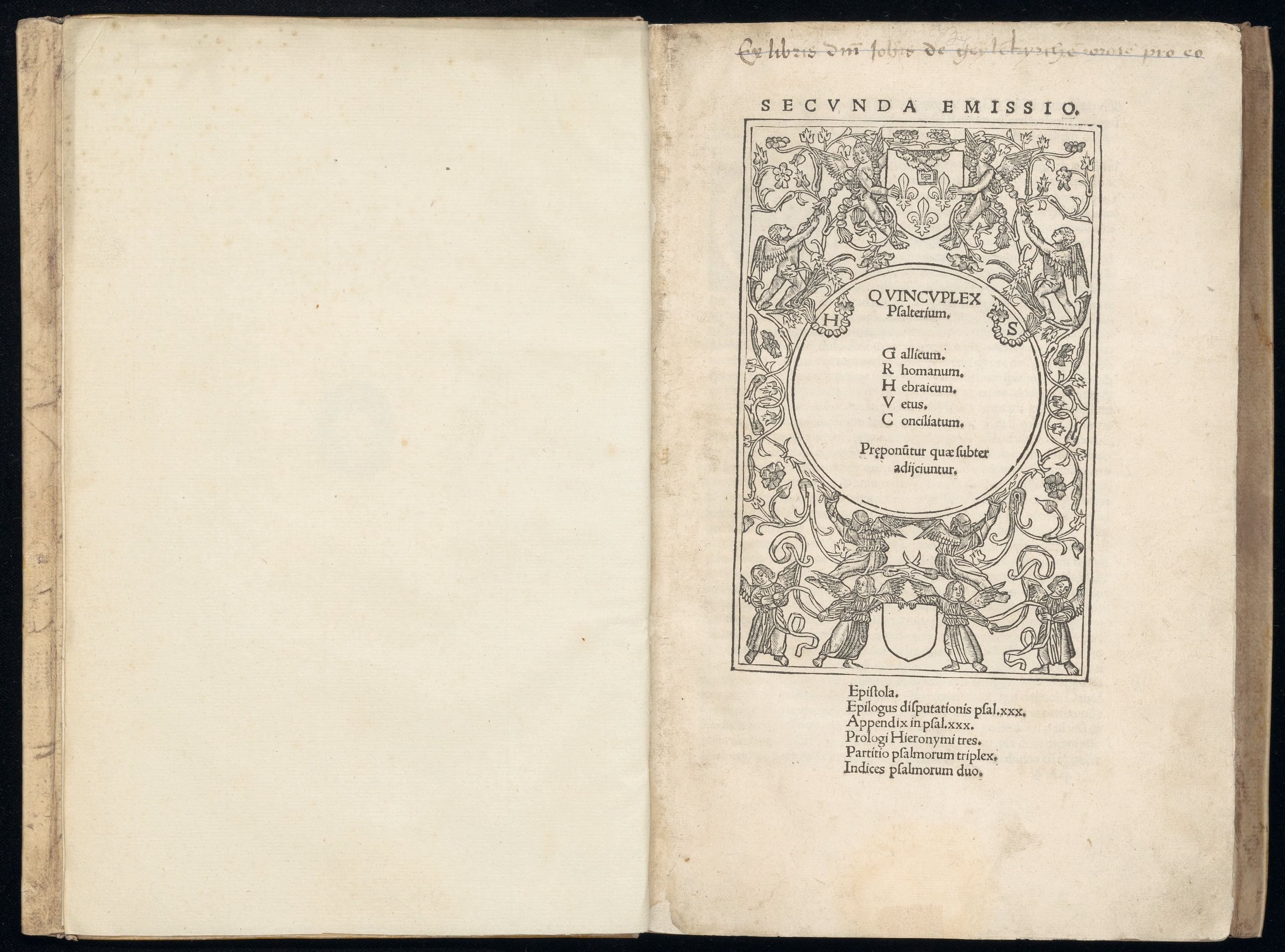 [Biblia]. Quincuplex psalterium