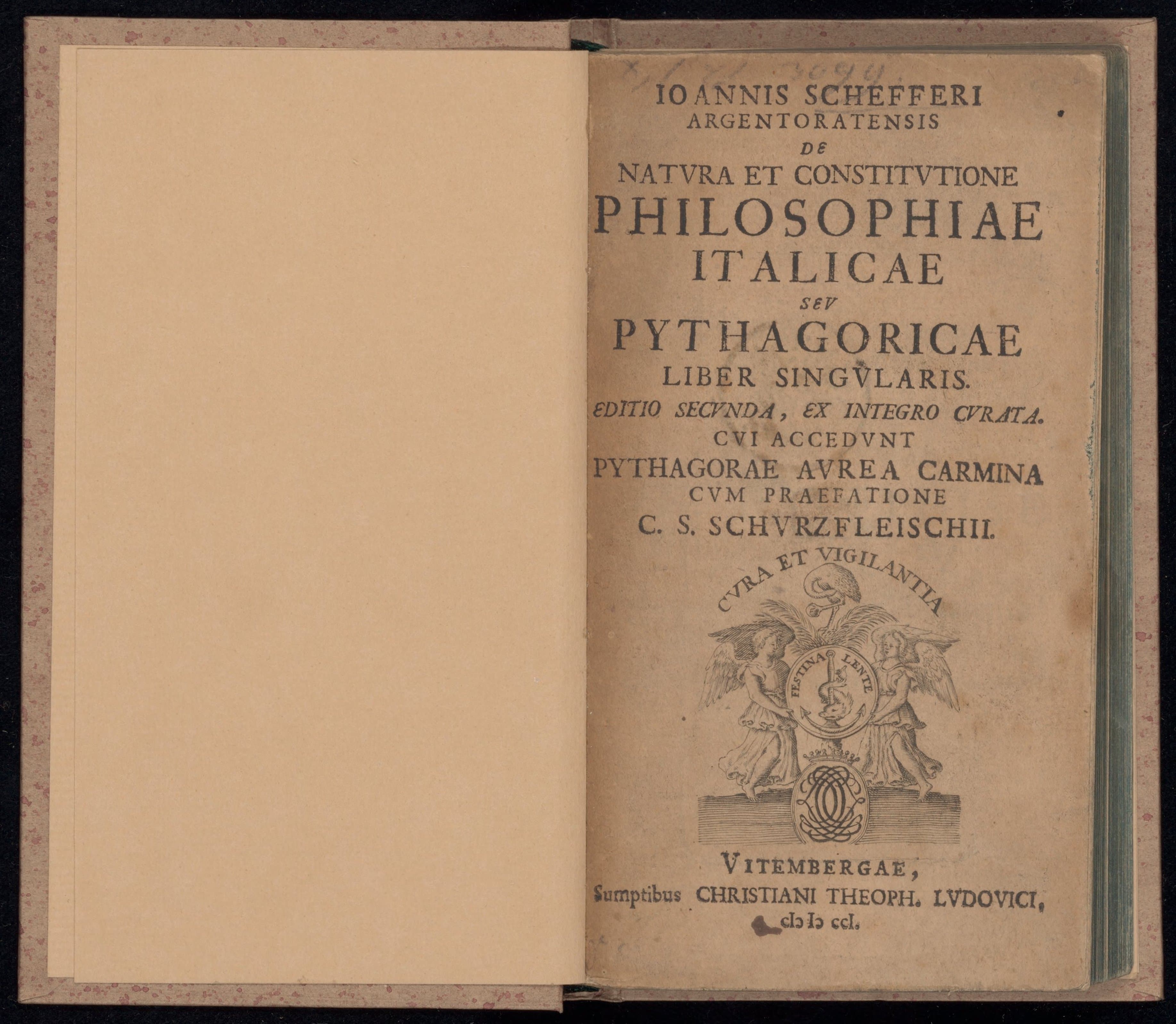 De natura et constitutione philosophiae Italicae seu Pythagoricae