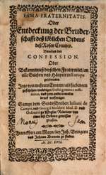 Fama Fraternitatis and Confessio Fraternitatis