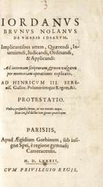 Giordano Bruno: De Umbris Idearum (1582 First Edition)