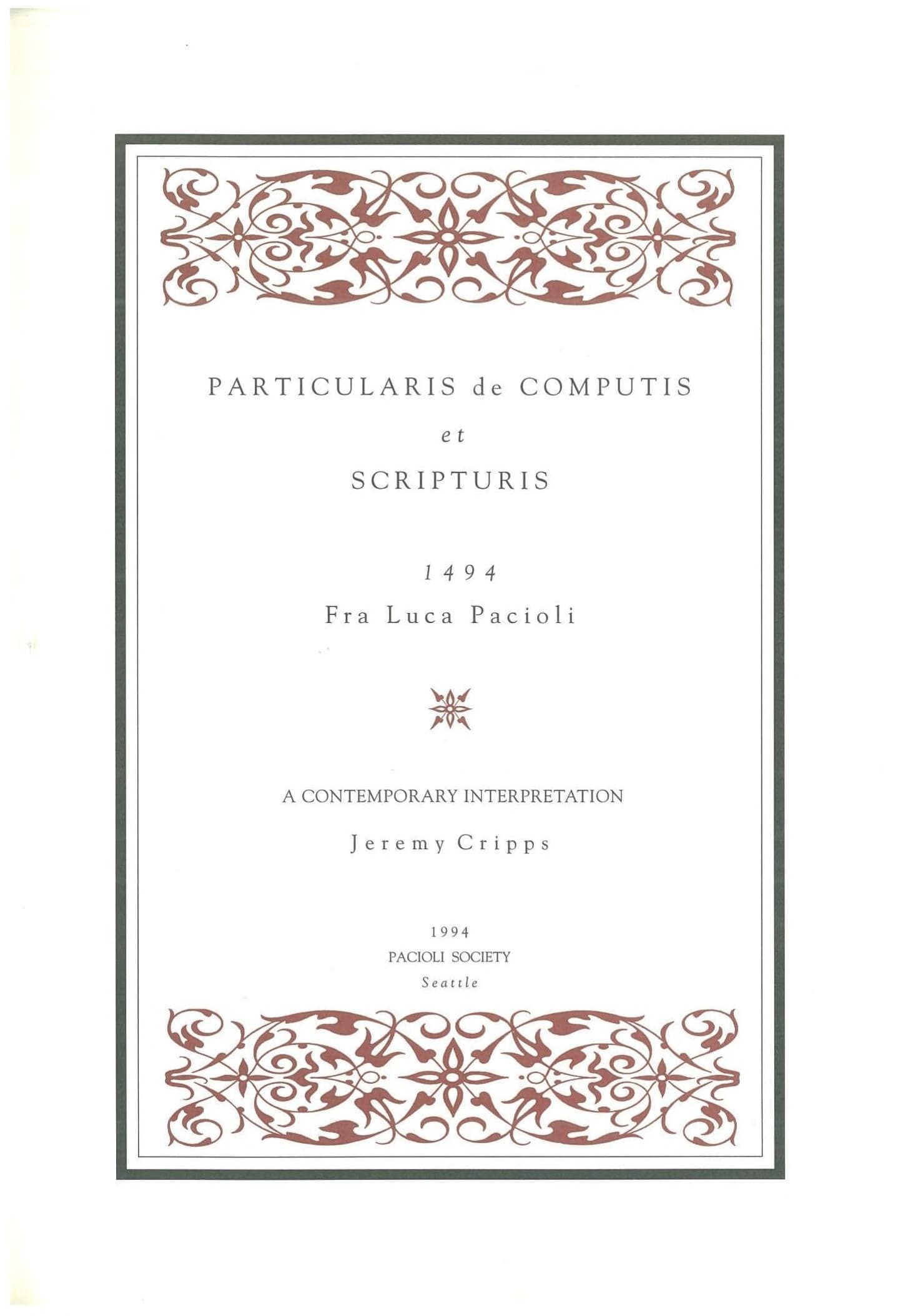 Summary of Arithmetic, Geometry, Proportions and Proportionality