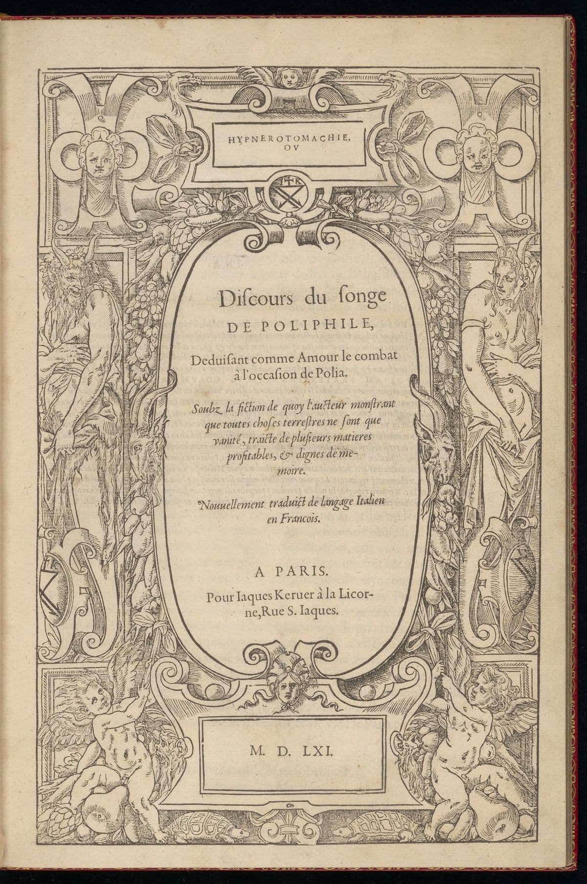 Hypnerotomachie ou discours du songe de Poliphile