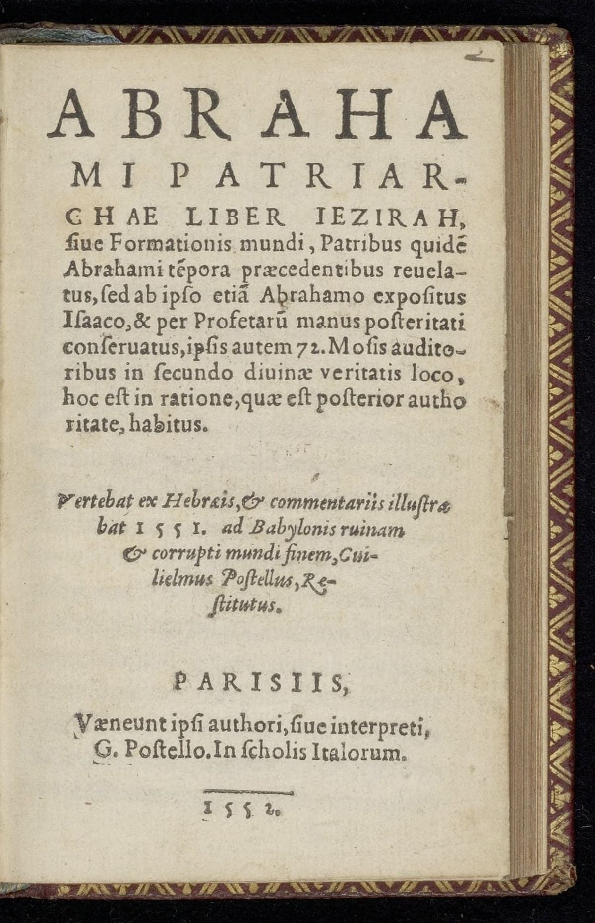 Abrahami patriarchae liber Jezirah