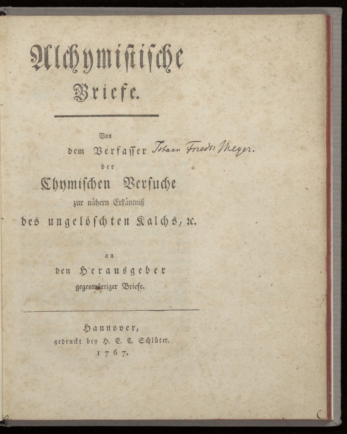 Alchymistische Briefe