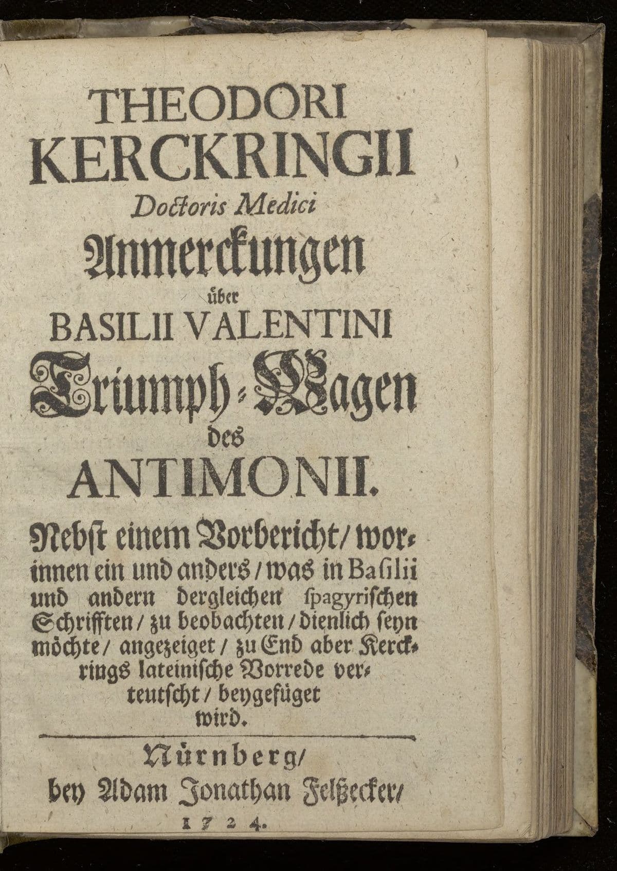 Anmerckungen über Basilii Valentini Triumph-Wagen des Antimonii