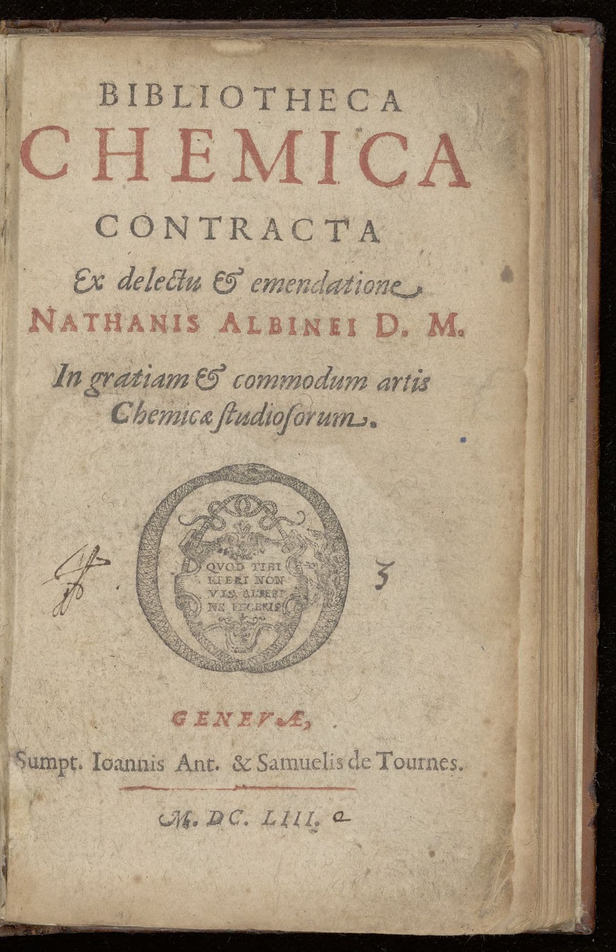 Bibliotheca chemica contracta