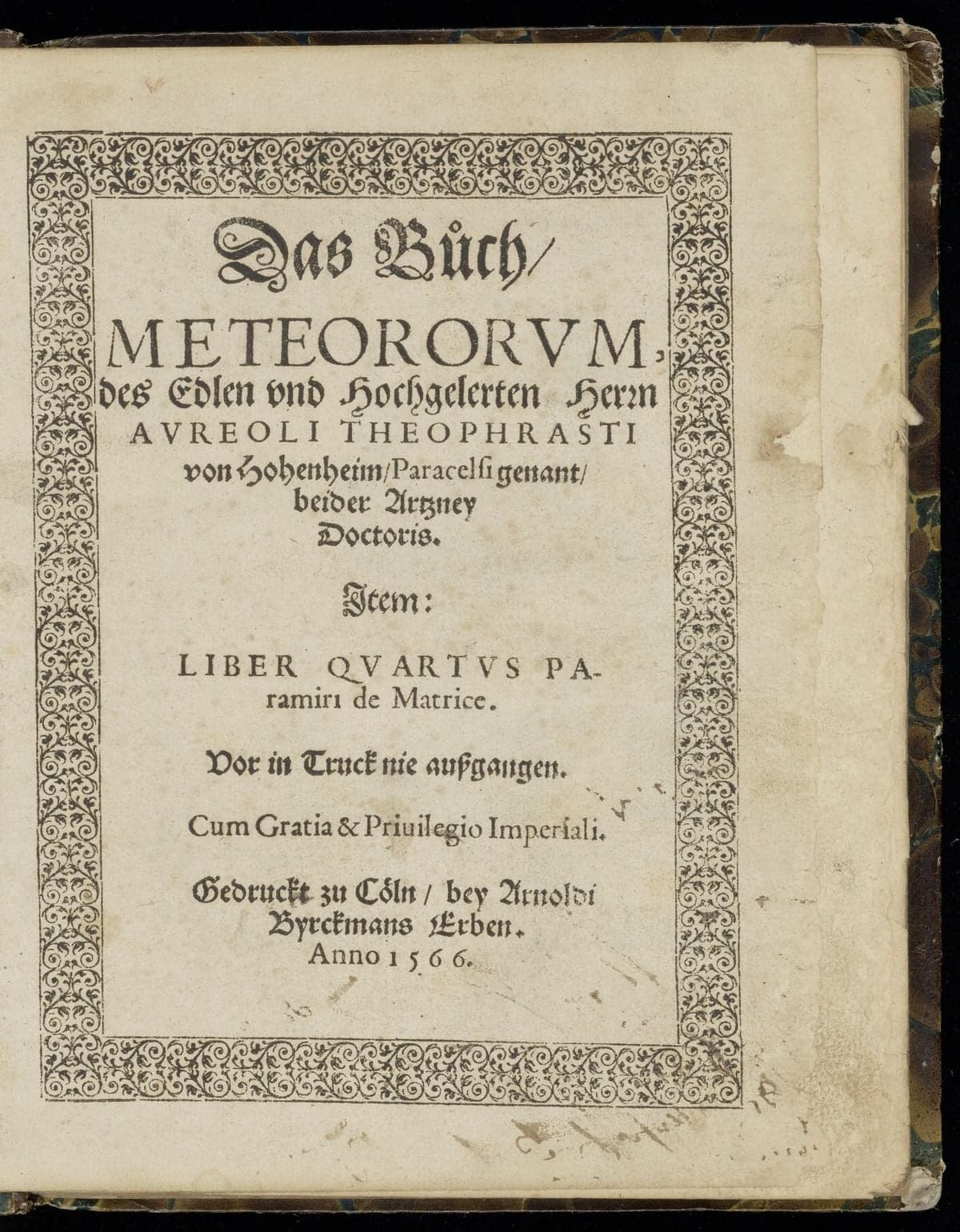 Das Buoch, meteororum. Liber quartus paramiri de matrice