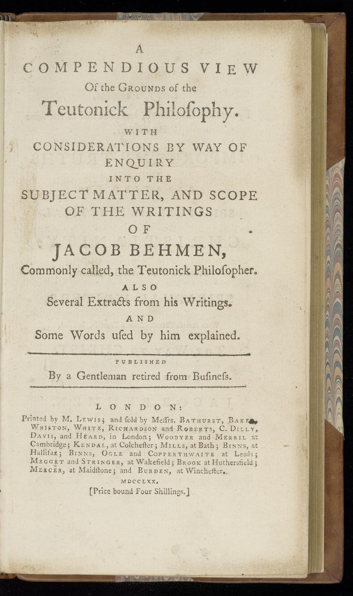 A compendious view of the grounds of the teutonick philosophy