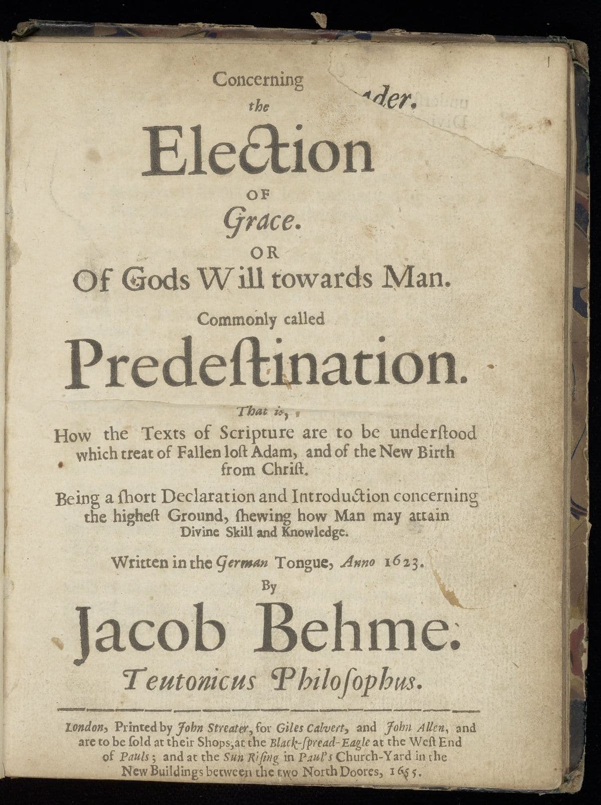 Concerning the election of grace