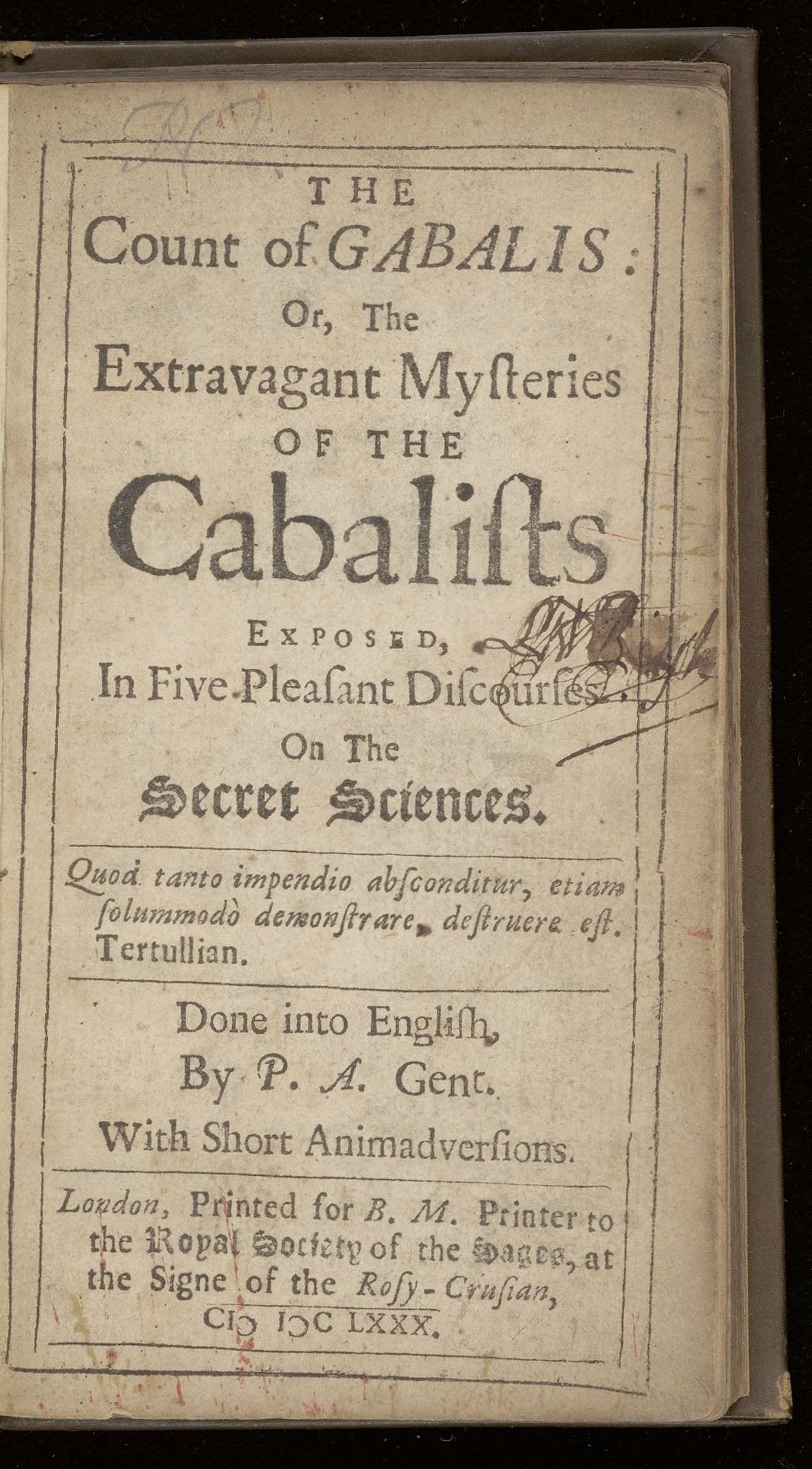 The count of Gabalis, or the extravagant mysteries of the cabalists