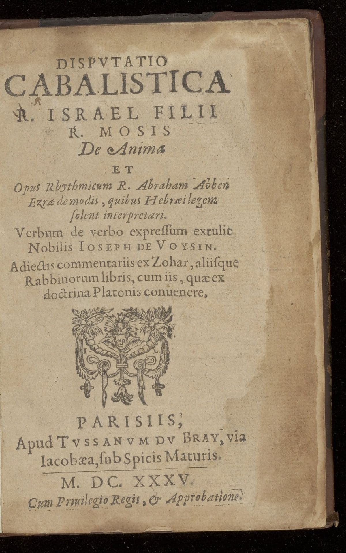 Disputatio cabalistica de anima