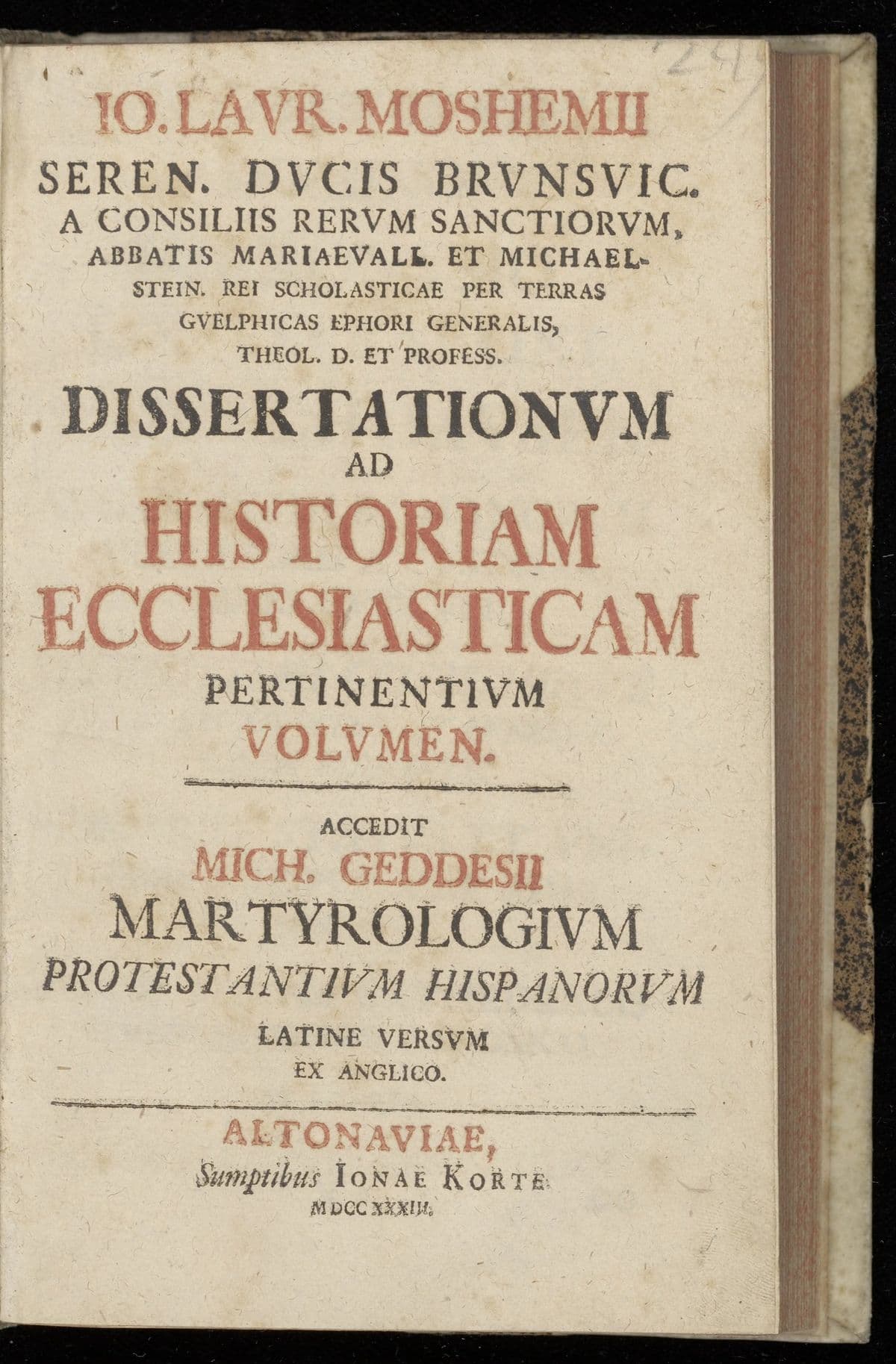 Dissertationum ad historiam ecclesiasticam pertinentium volumen