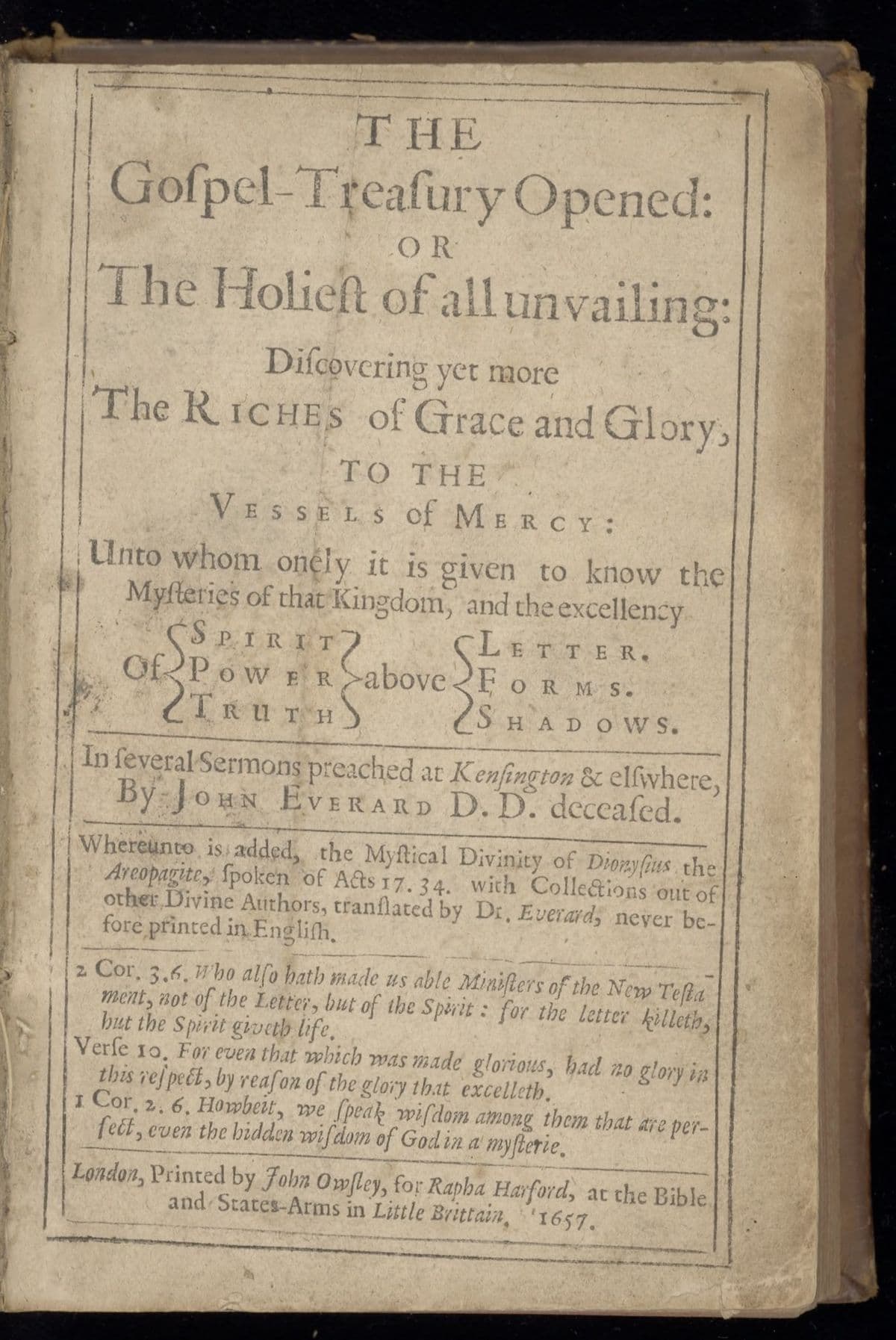 The Gospel-treasury opened