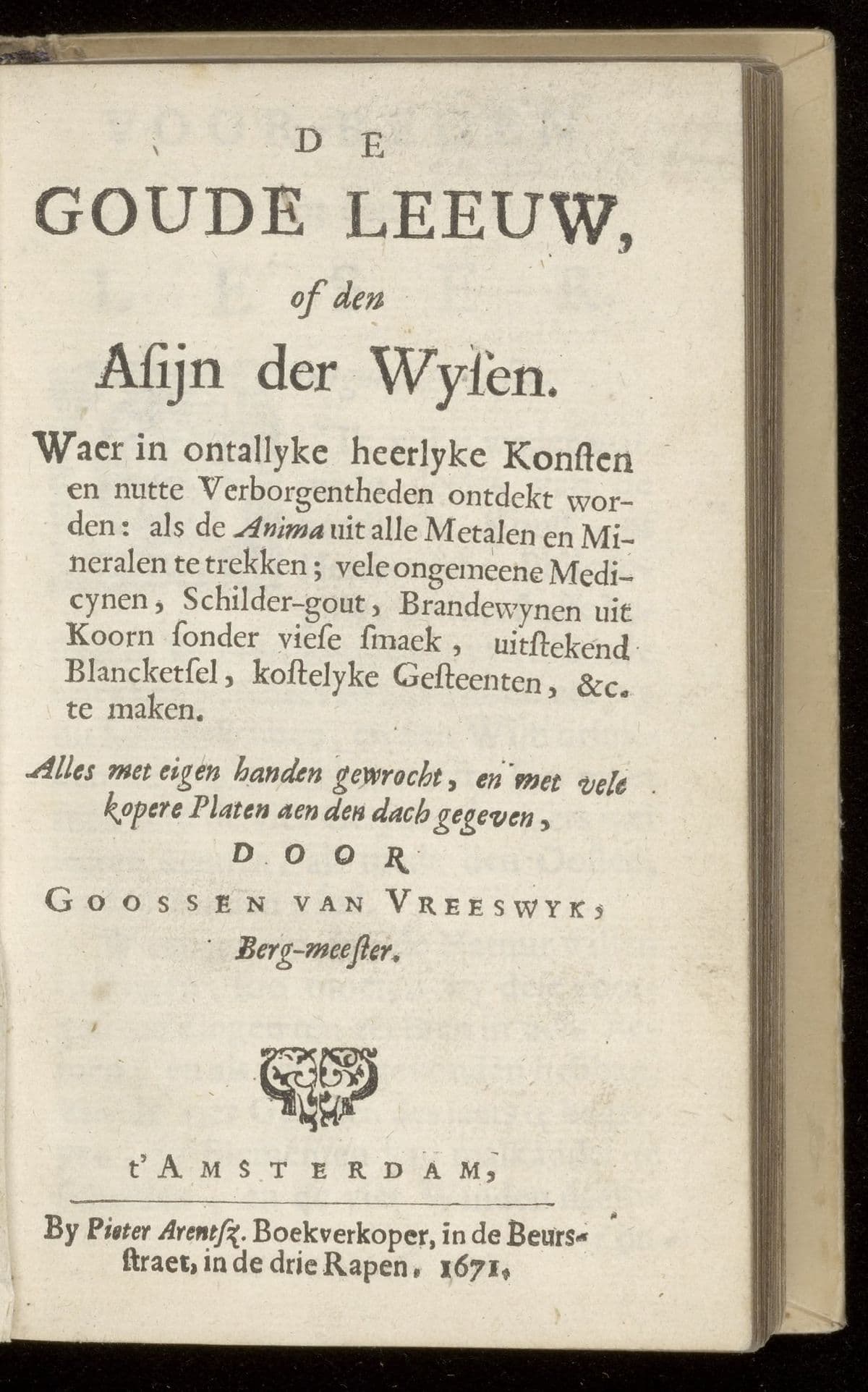 De goude leeuw, of den asijn der wysen