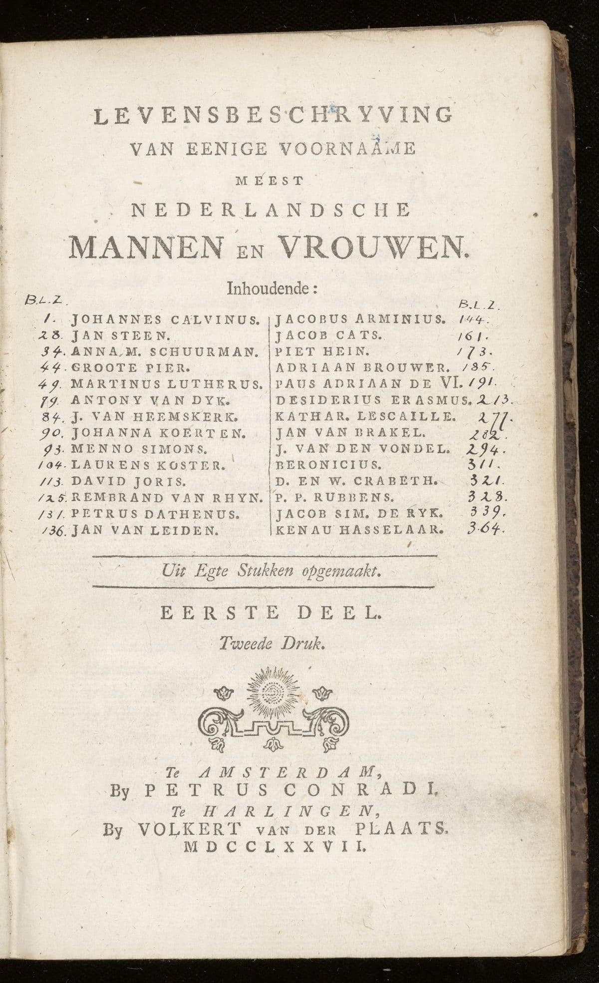 Levensbeschryving van eenige voornaame meest Nederlandsche mannen en vrouwen