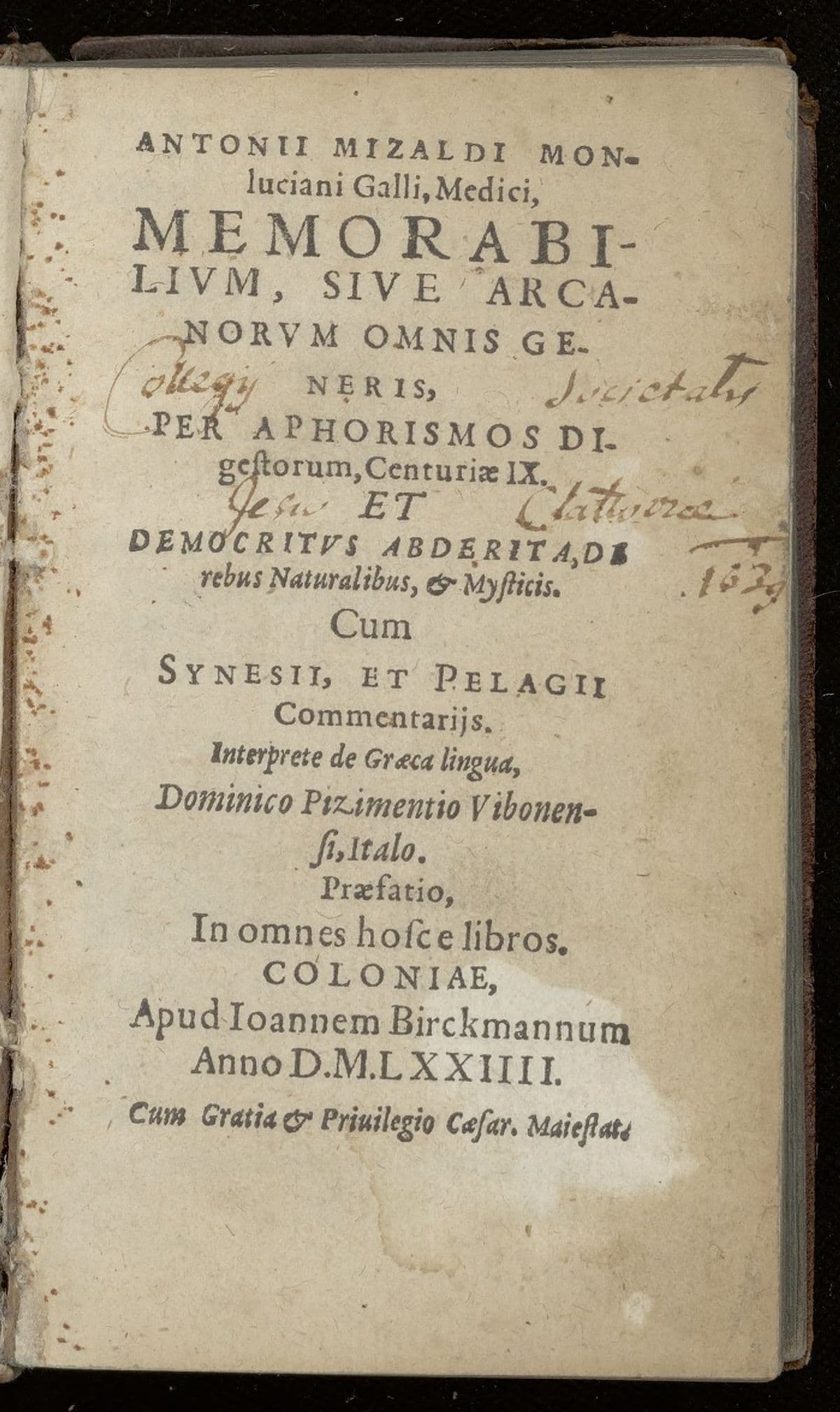 Memorabilium, sive Arcanorum omnis generis