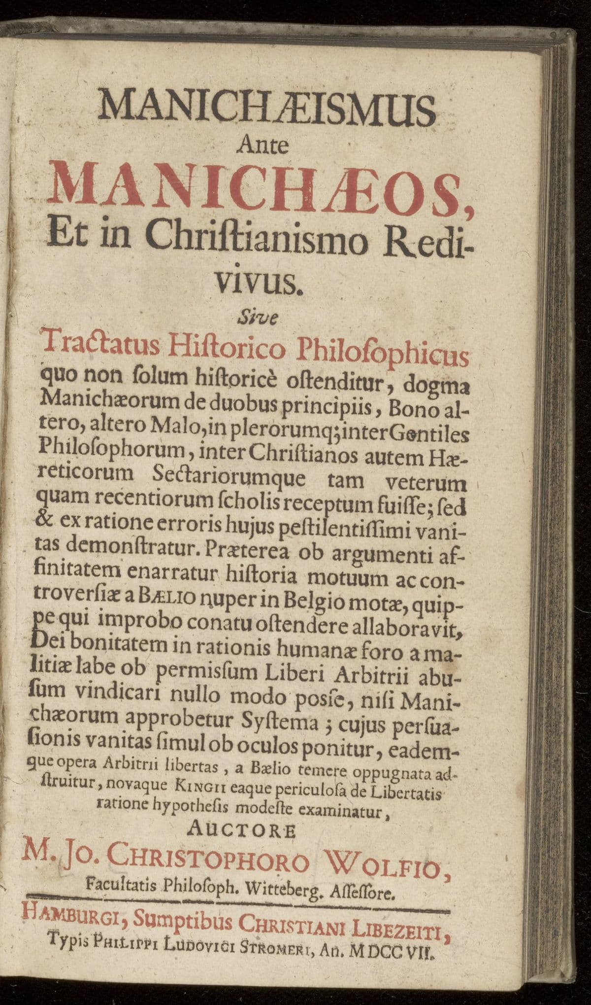 Manichaeismus ante Manichaeos, et in Christianismo redivivus