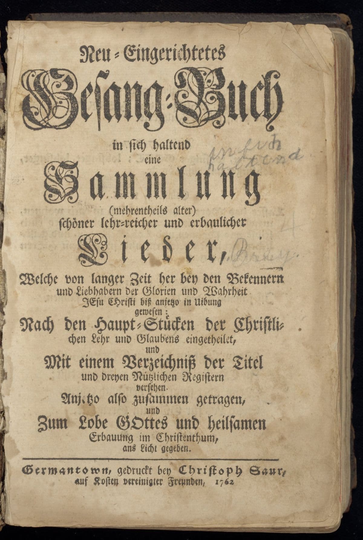 Neu-eingerichtetes Gesang-buch