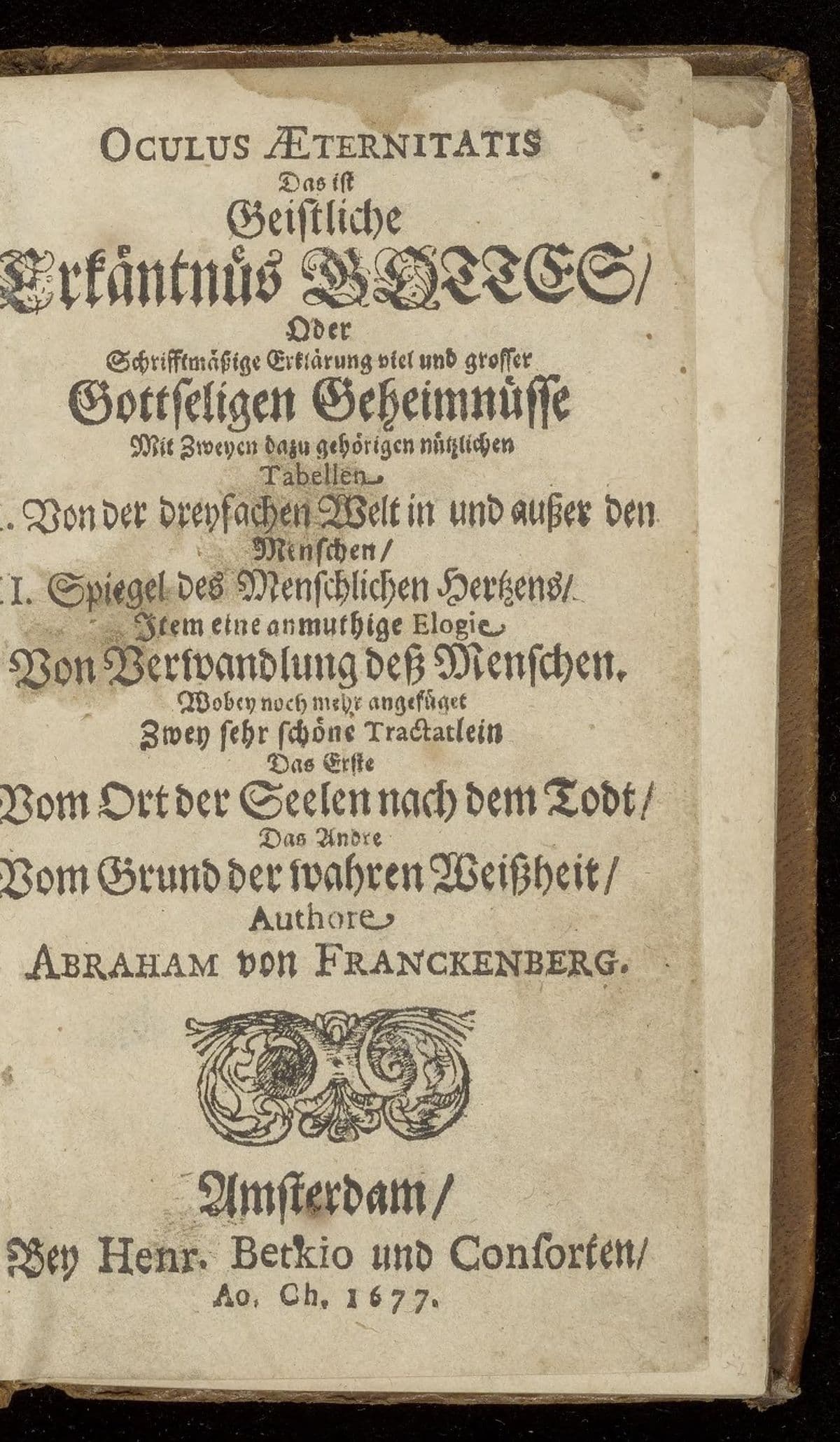 Oculus aeternitatis das ist geistliche Erkaentnues Gottes