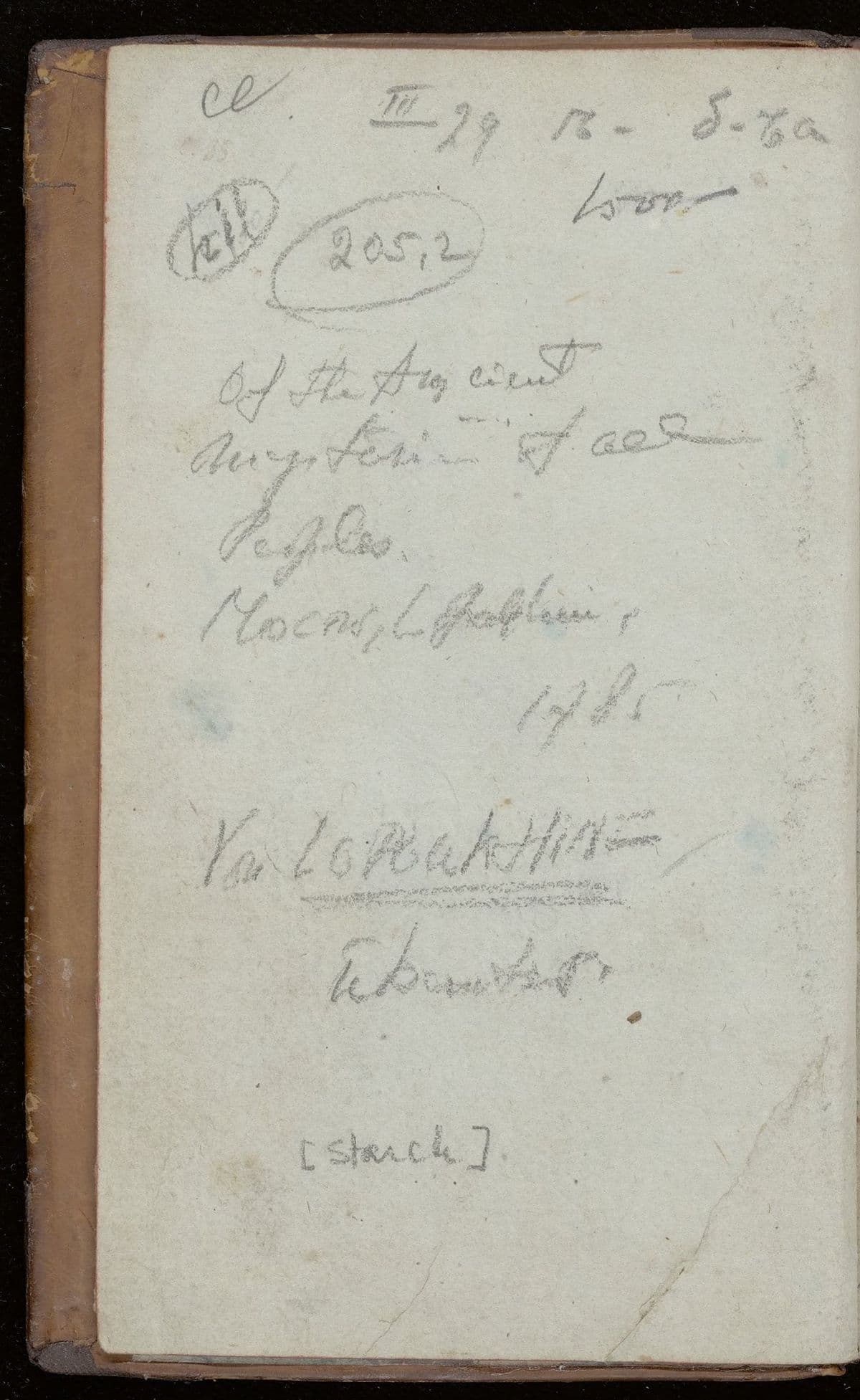 [Cyrillic:] Of the ancient mysteries