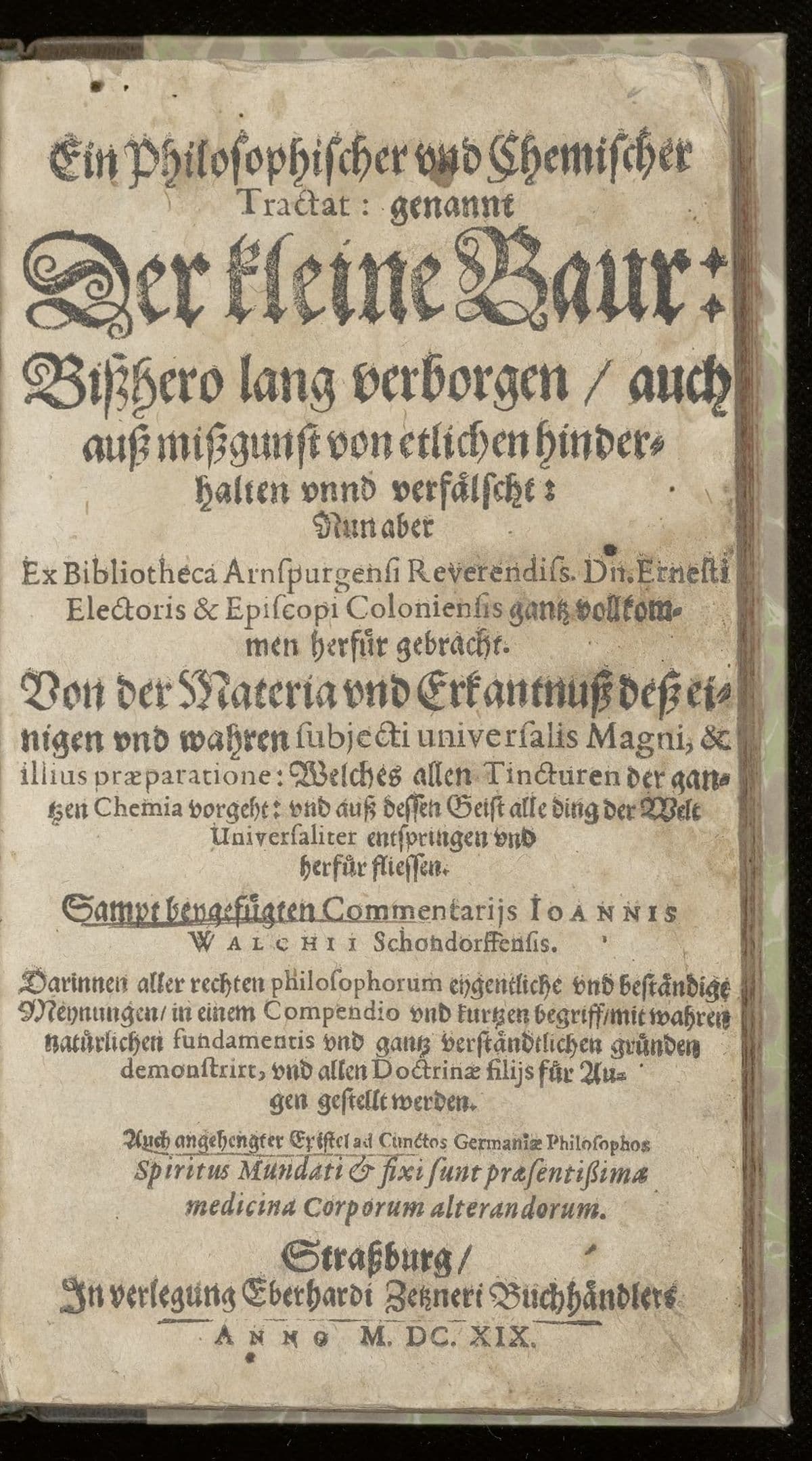 Ein philosophischer und chemischer Tractat: genannt Der kleine Baur