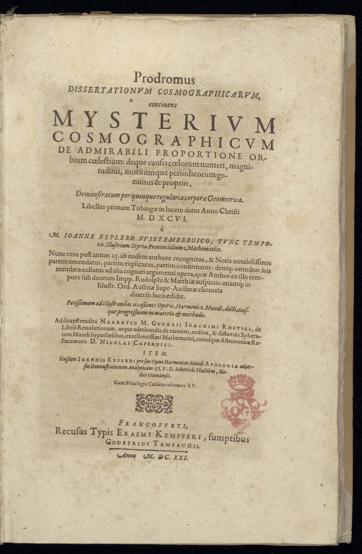 Prodromus dissertationum cosmographicarum