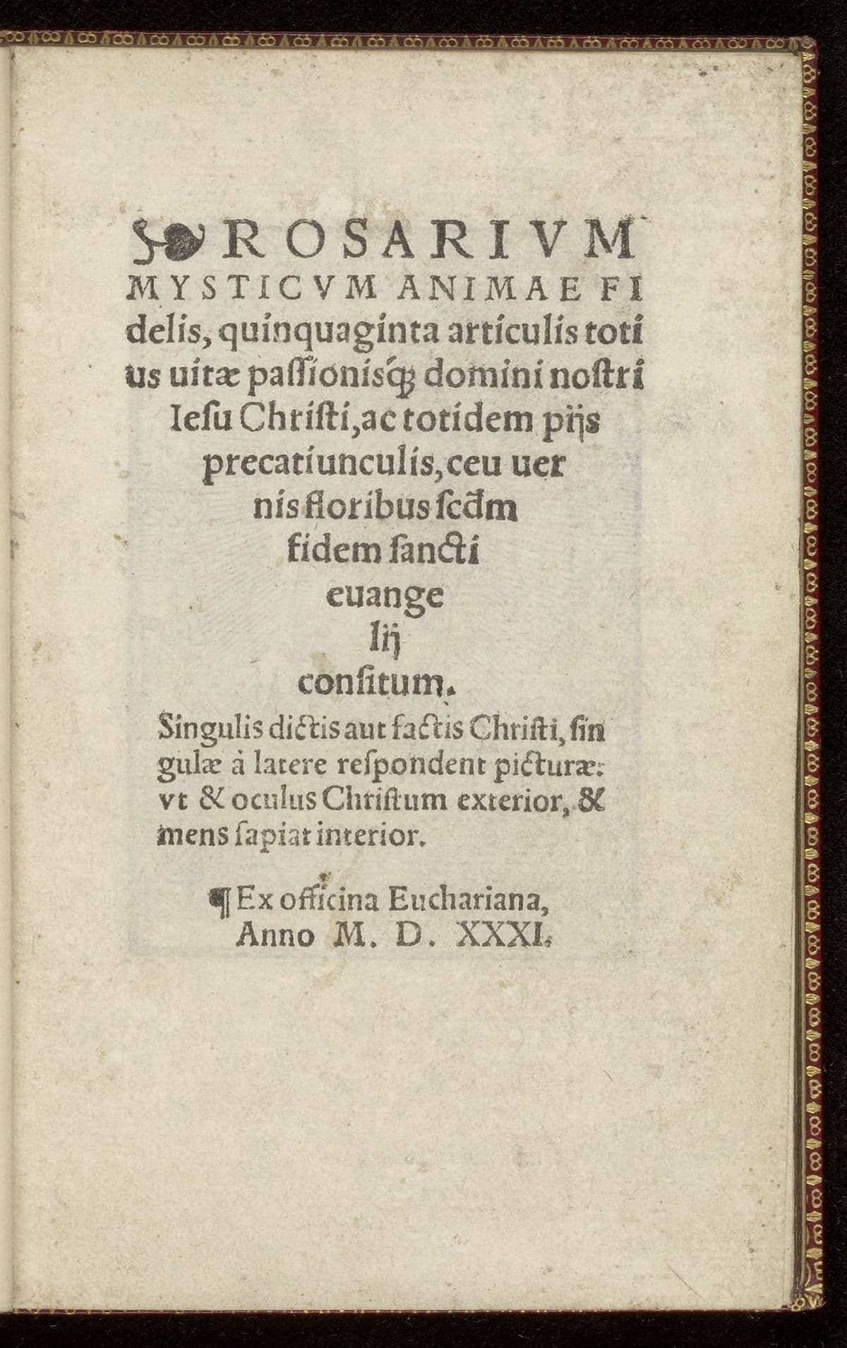 Rosarium mysticum animae fidelis