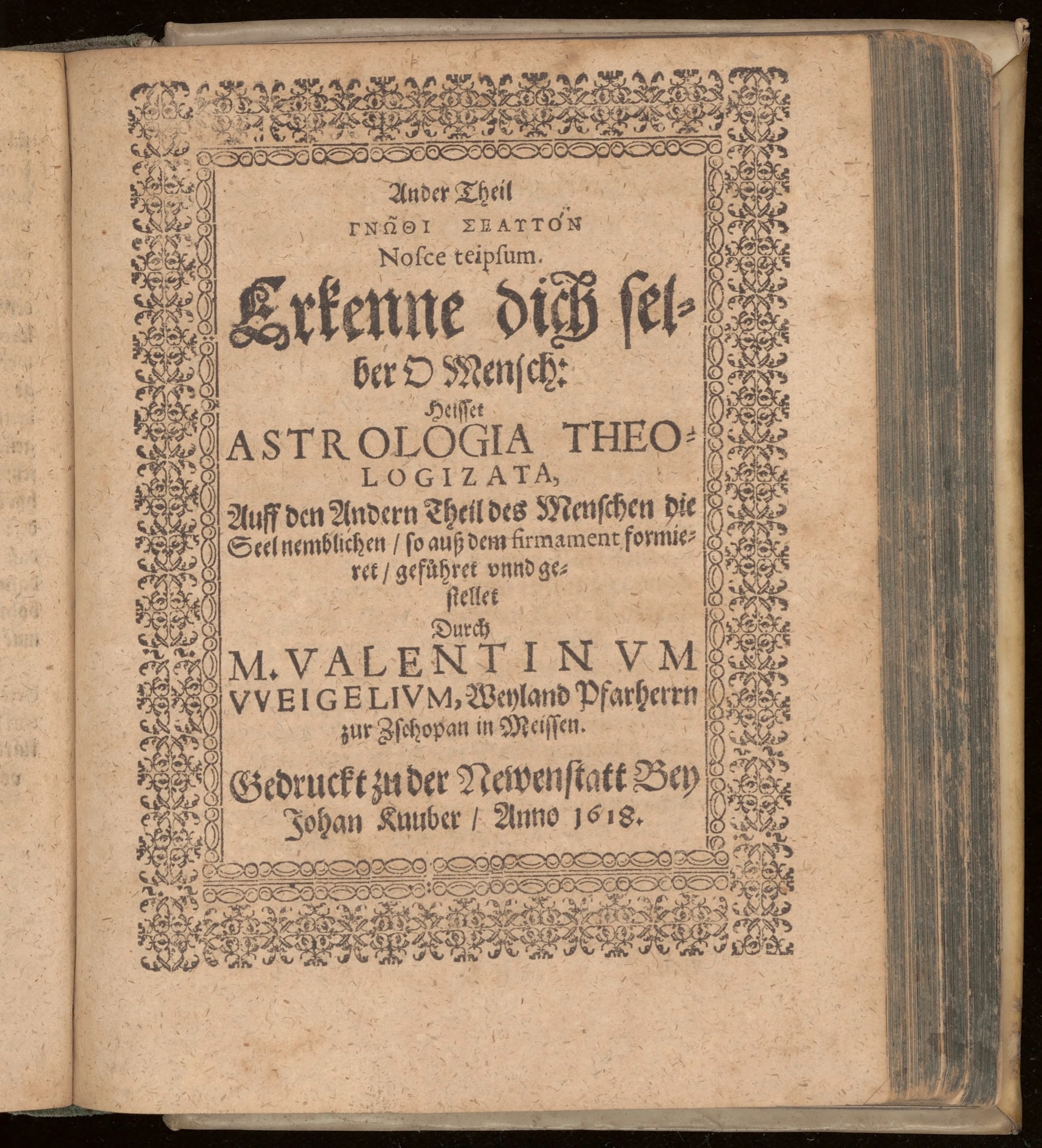 Ander Theil Gnothi Seauton. Nosce teipsum. Astrologia theologizata