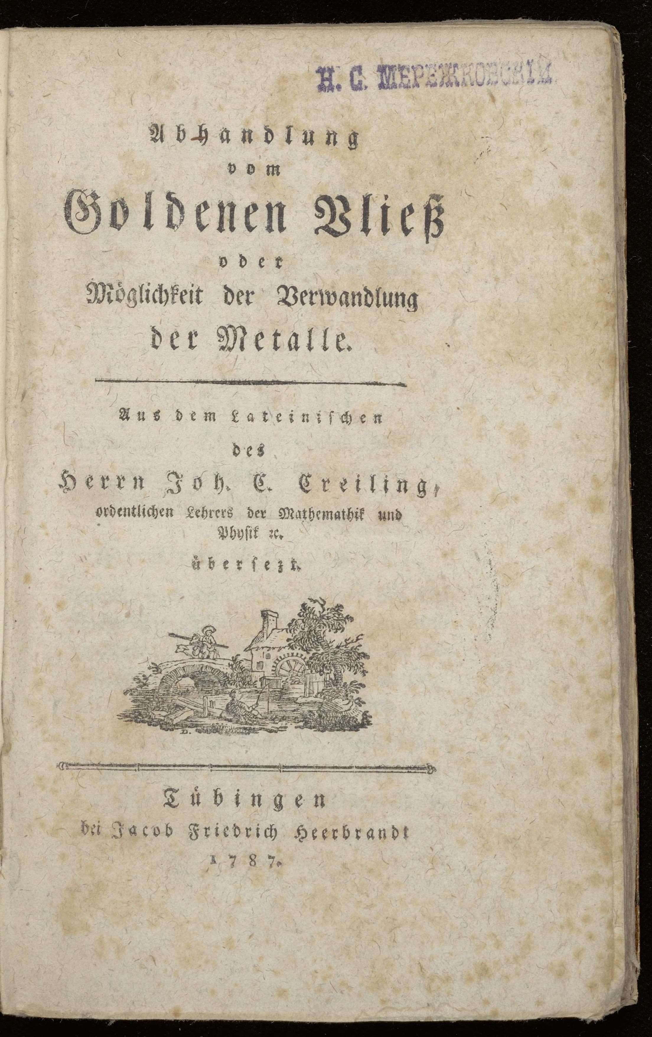 Abhandlung vom goldenen Vliess oder Möglichkeit der Verwandlung der Metalle
