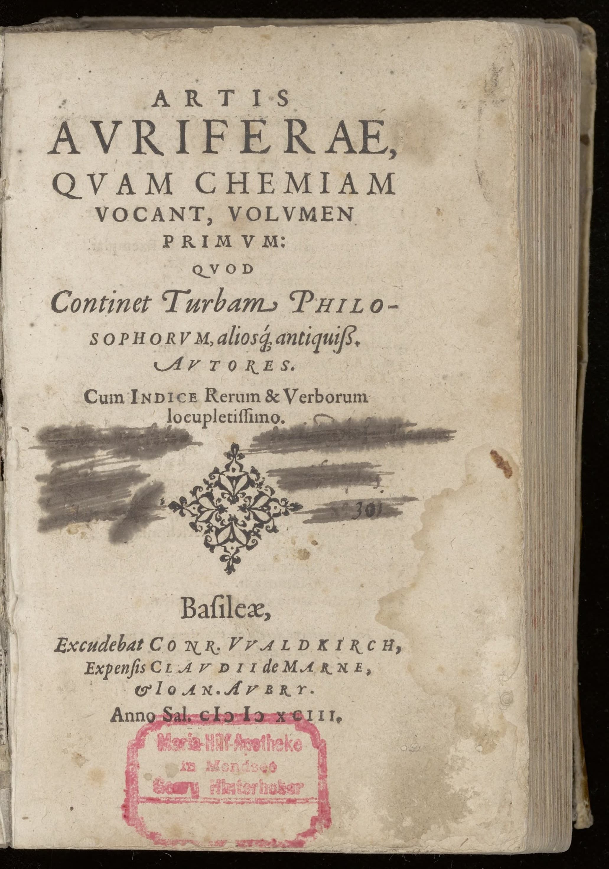 Artis auriferae, quam chemiam vocant, volumen prium ... Turbam philosophorum. Artis auriferae, quam chemiam vocant, volumen secundum... De re metallica