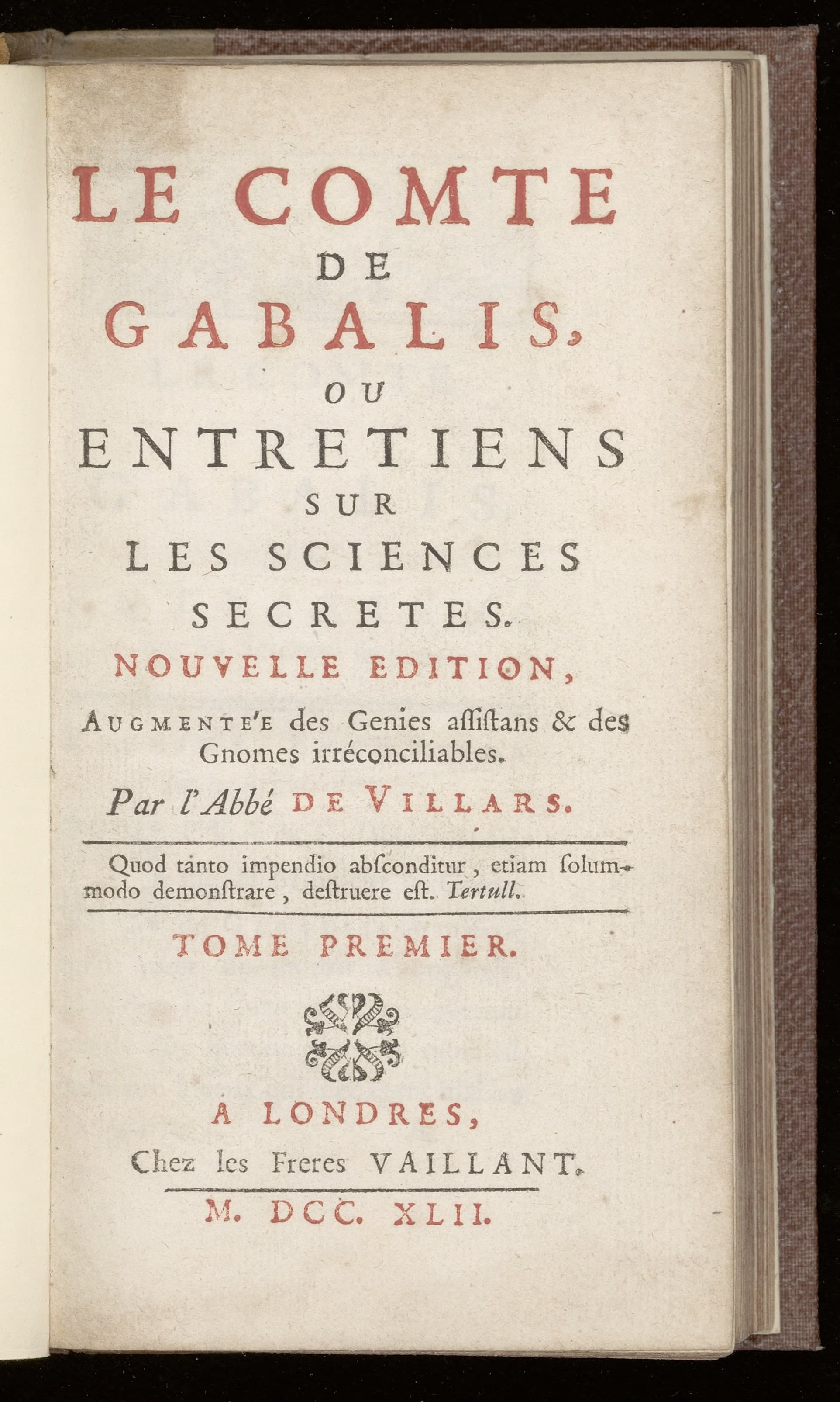 Le comte de Gabalis, ou entretiens sur les sciences secrètes