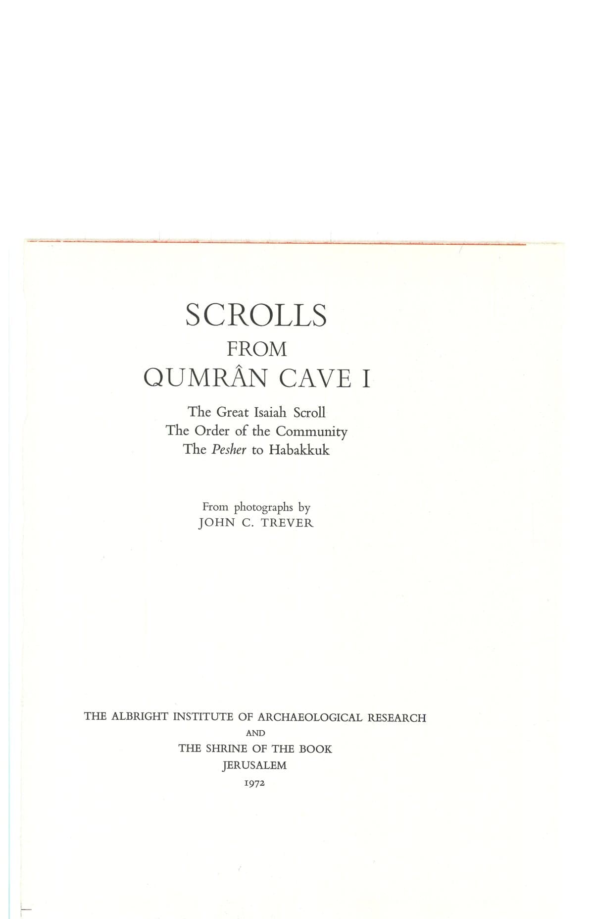 Scrolls from Qumran Cave I