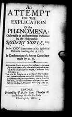 An Attempt for the Explication of the Phaenomena