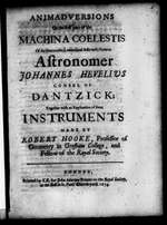 Animadversions on the First Part of the Machina Coelestis