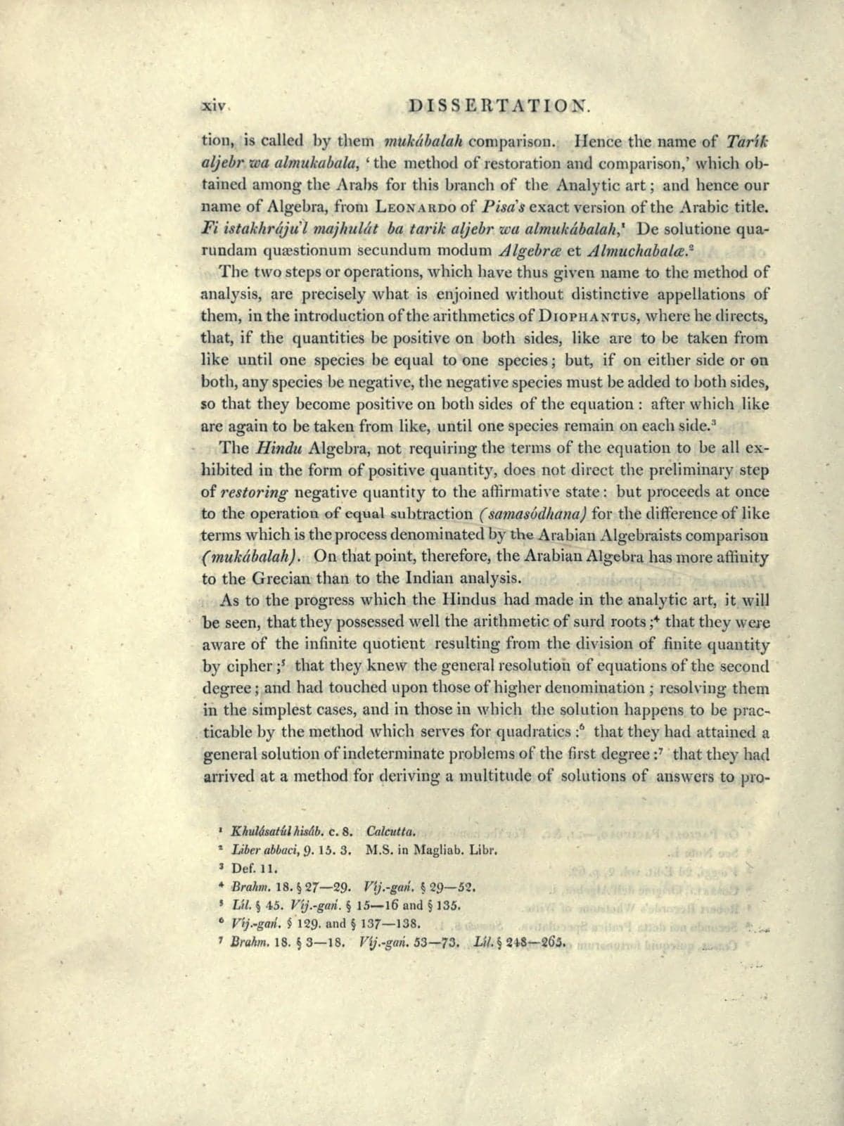 Algebra, with Arithmetic and Mensuration, from the Sanskrit of Brahmagupta and Bhaskara