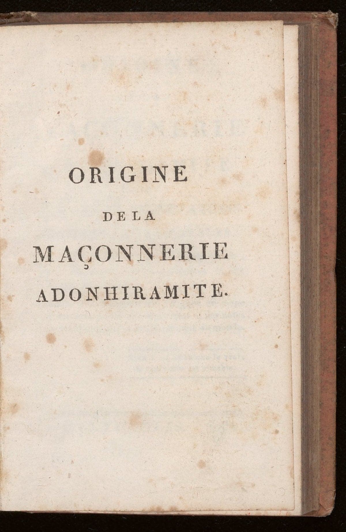 Origine de la maçonnerie adonhiramite