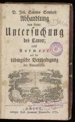 Treatise on the Free Investigation of the Canon