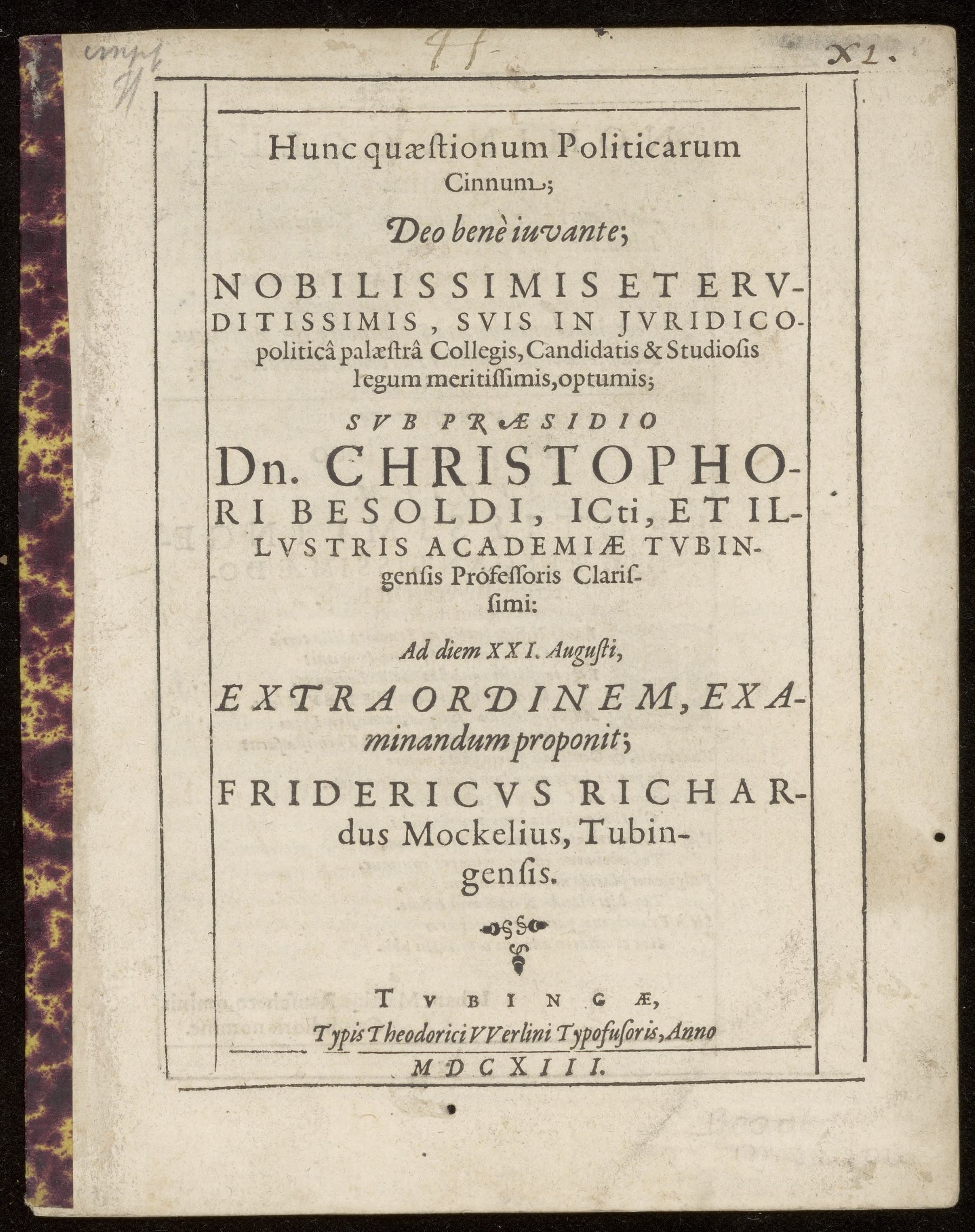 Hunc quaestionum politicarum cinnum