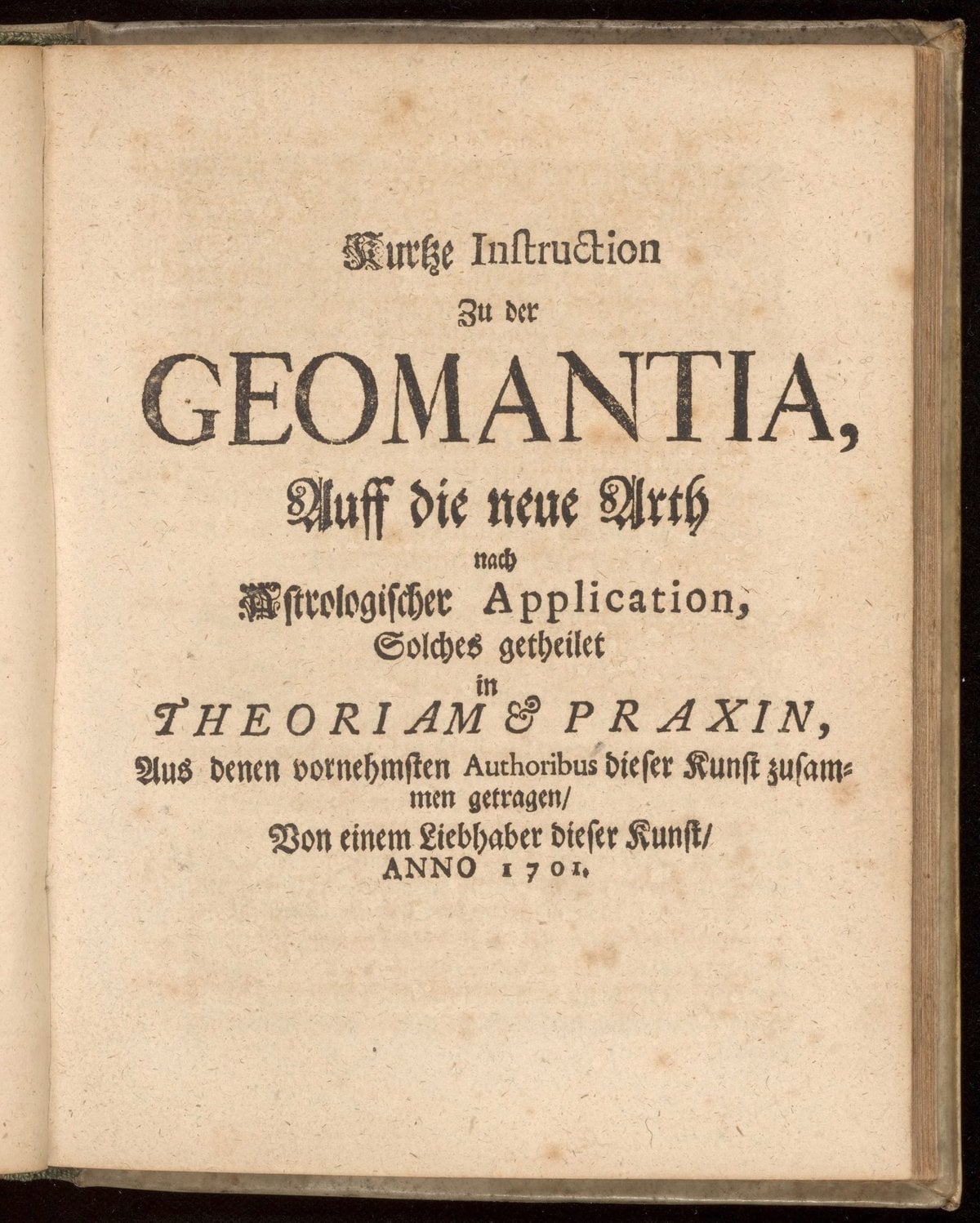 Brief Instruction in Geomancy