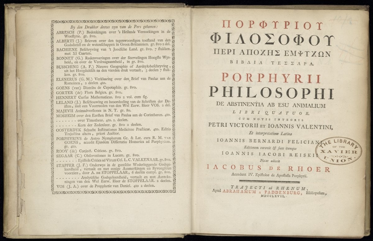 On Abstinence from Animal Food