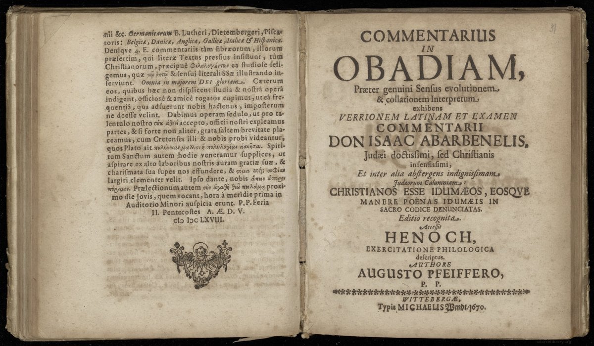 Commentary on Obadiah and a Philological Study of Enoch