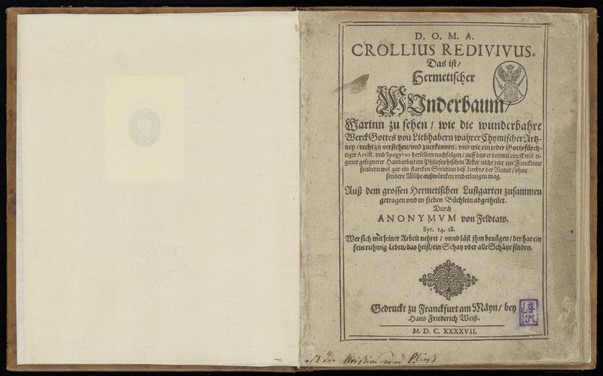 Crollius Revived: The Hermetic Wonder-Tree