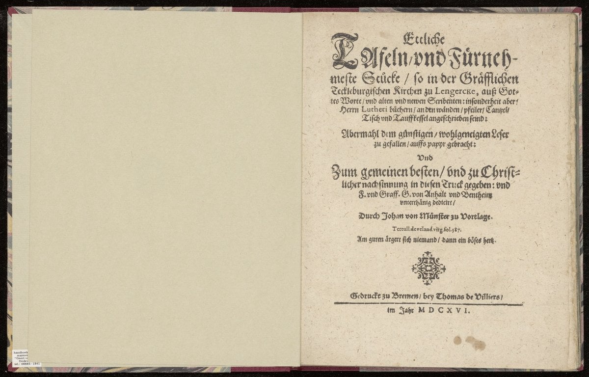 Several Tablets and Principal Pieces from the Tecklenburg Church at Lengerich