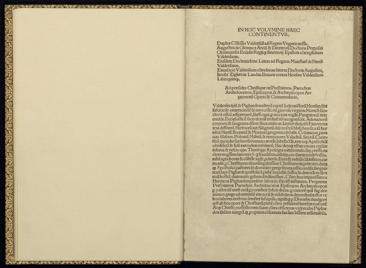 The Twofold Confession of the Waldensians