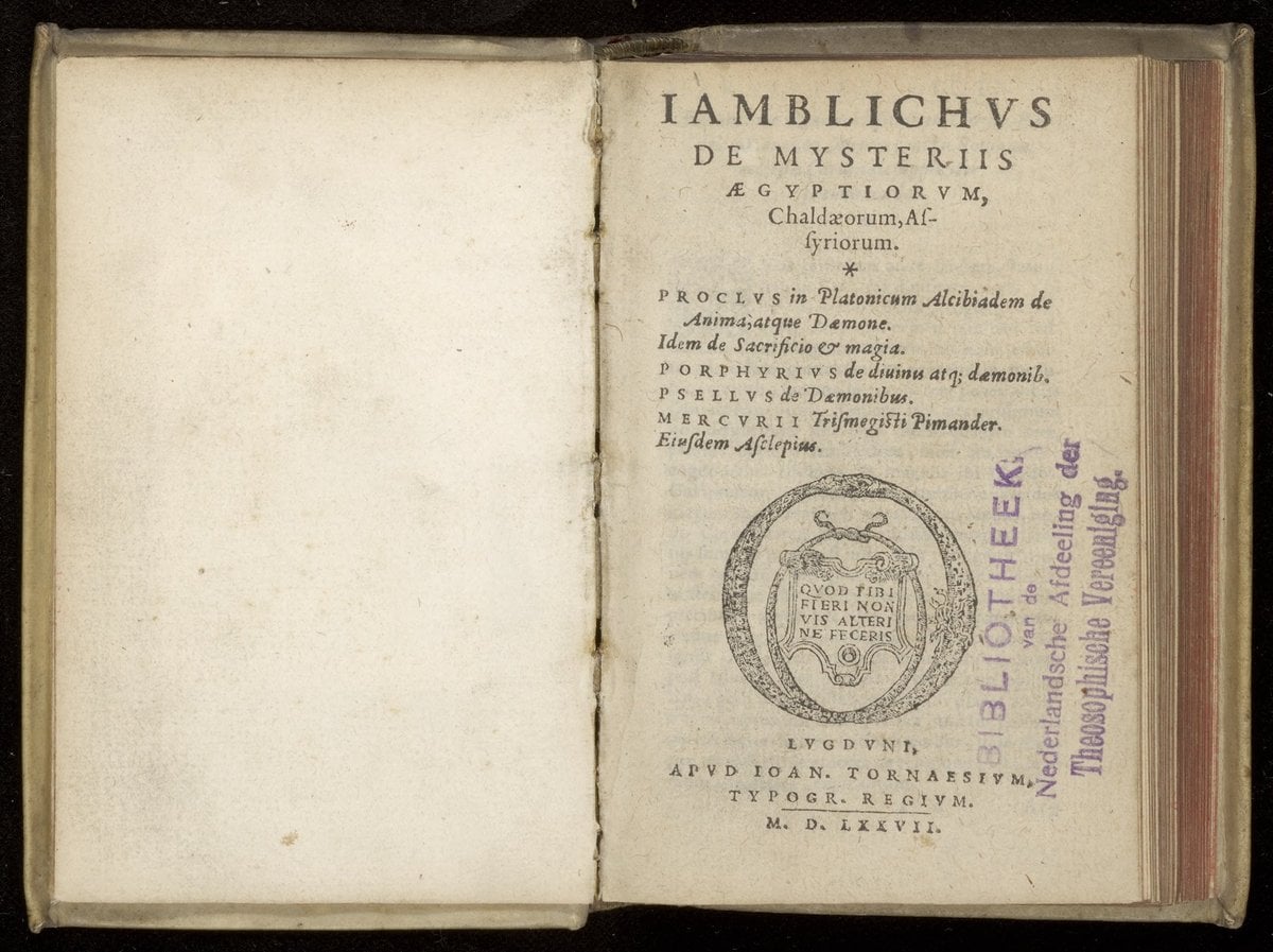 On the Mysteries of the Egyptians